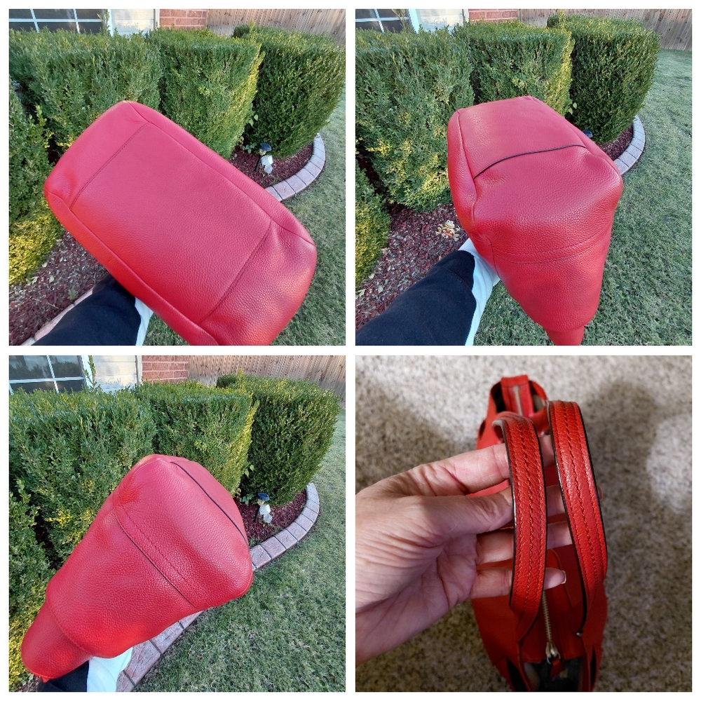 Coach Park Leather Carrie Tote Red - Picture 11 of 12